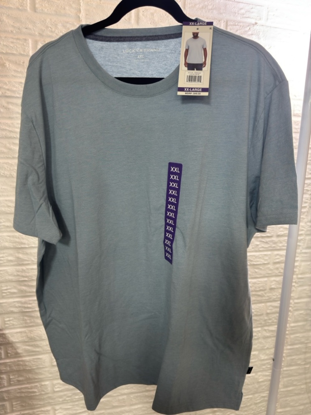 Lucky Brand Men's Short Sleeve Crew Tee in Slate Blue